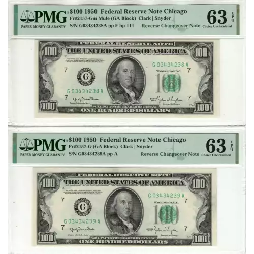 $100 1950  Small Size $100 Federal Reserve Notes 2157-Gm