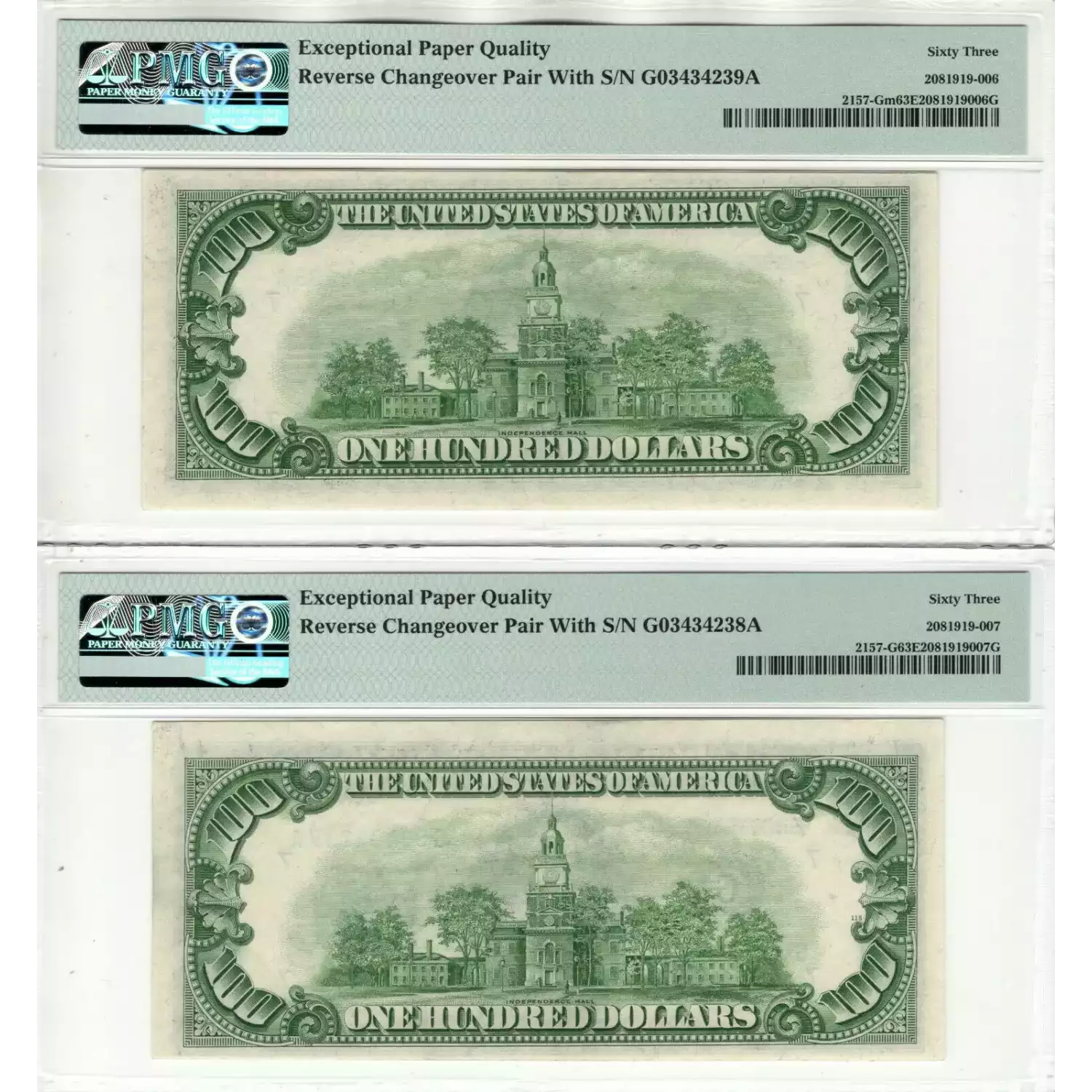 $100 1950  Small Size $100 Federal Reserve Notes 2157-Gm (2)