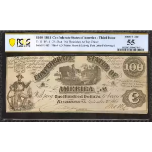 $100   Issues of the Confederate States of America CS-13