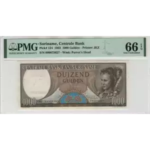1000 Gulden 1.9.1963, 1963 Issue  Surinam 124