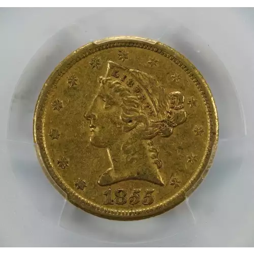 1855-D $5 Medium D