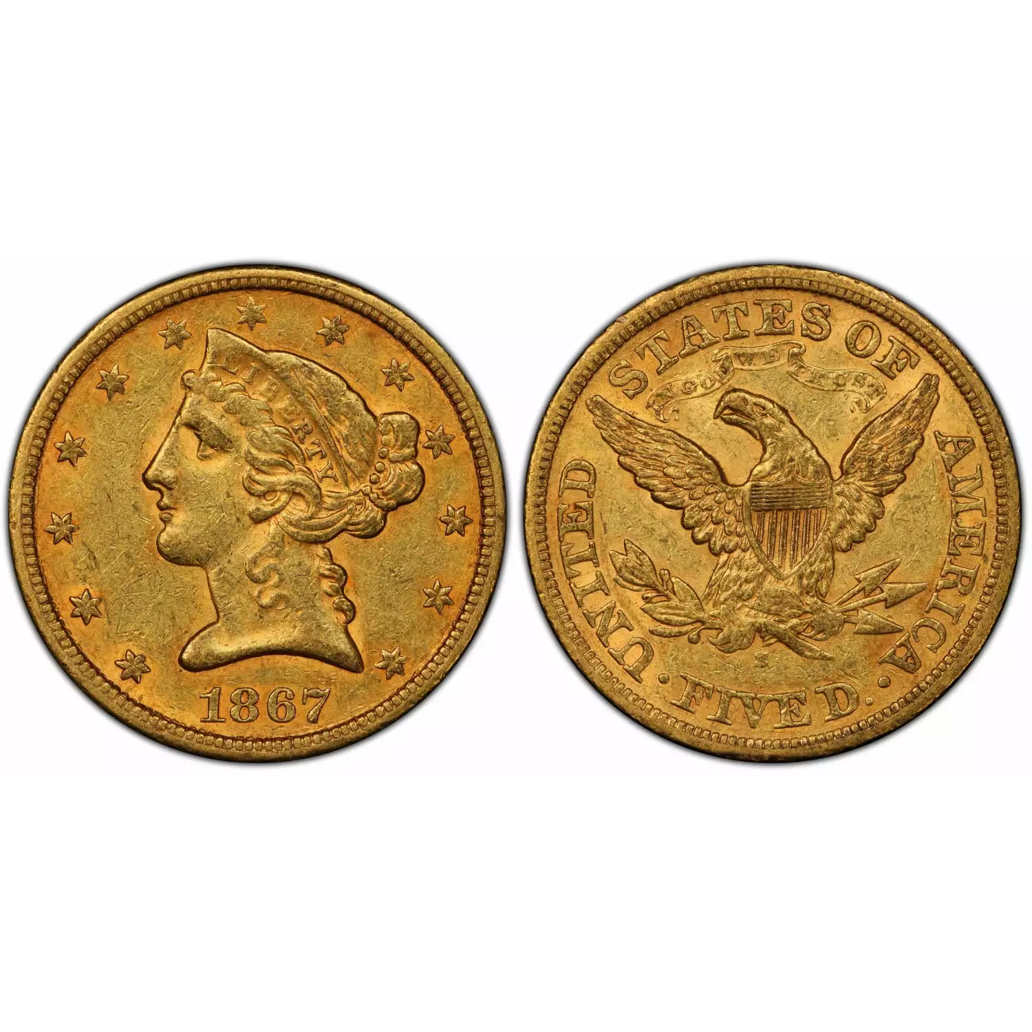 1867-S $5