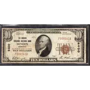 1929 $10 NATIONAL BANKNOTE CURRENCY NEBRASKA