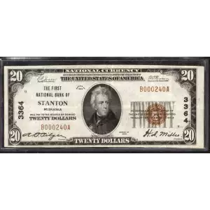 1929 $20 NATIONAL BANKNOTE CURRENCY NEBRASKA