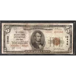 1929 $5 NATIONAL BANKNOTE CURRENCY NEBRASKA