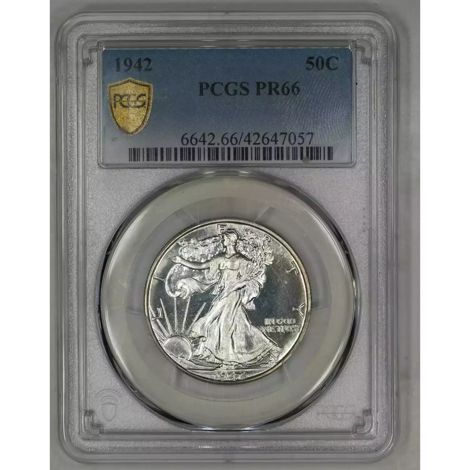 1942-PHILADELPHIA Half Dollars Liberty Walking PCGS PR-66 - Kearney ...