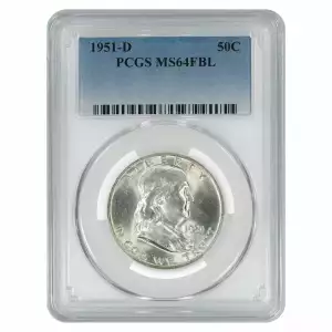 1951 D FRANKLIN HALF DOLLAR 50C PCGS MS 64 FBL MINT UNC - FULL BELL LINES (4)