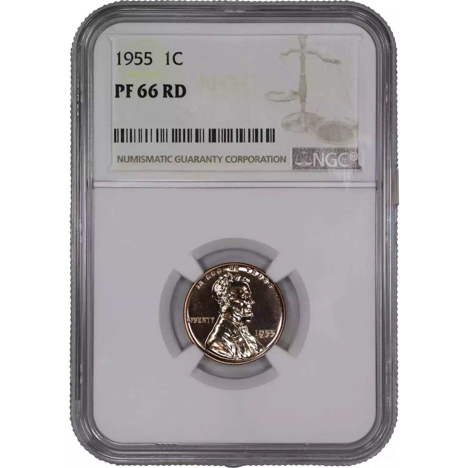 1955 PROOF LINCOLN WHEAT CENT PENNY 1C NGC CERTIFIED PF PR 66 RD SPOT HAZE FREE