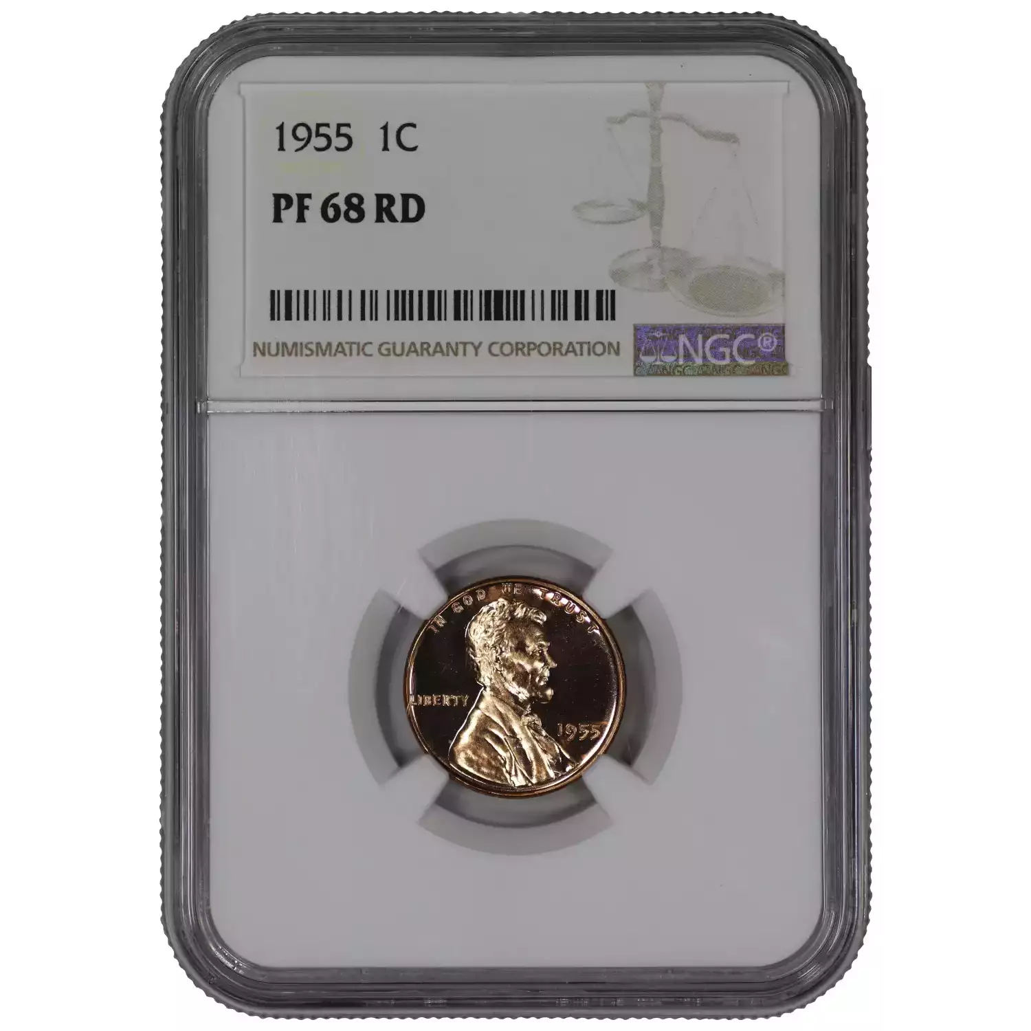 1955 PROOF LINCOLN WHEAT CENT PENNY 1C NGC CERTIFIED PR PF 68 RD SPOT HAZE FREE