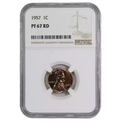 1957 PROOF LINCOLN WHEAT CENT PENNY 1C NGC CERTIFIED PF 67 RD
