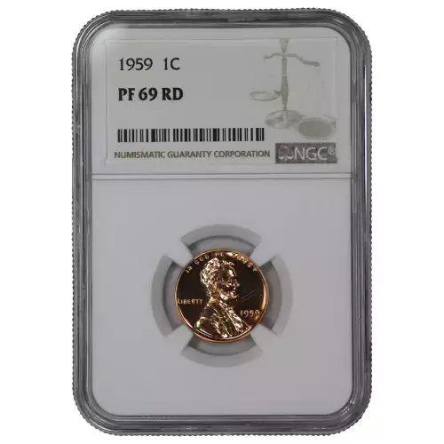 1959 PROOF LINCOLN MEMORIAL CENT PENNY 1C NGC CERTIFIED PF 69 RD
