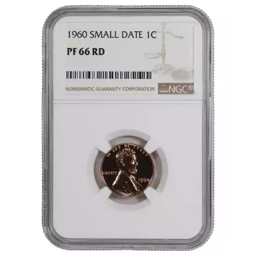 1960 SMALL DATE PROOF LINCOLN MEMORIAL CENT PENNY 1C NGC CERTIFIED PF 66 RD