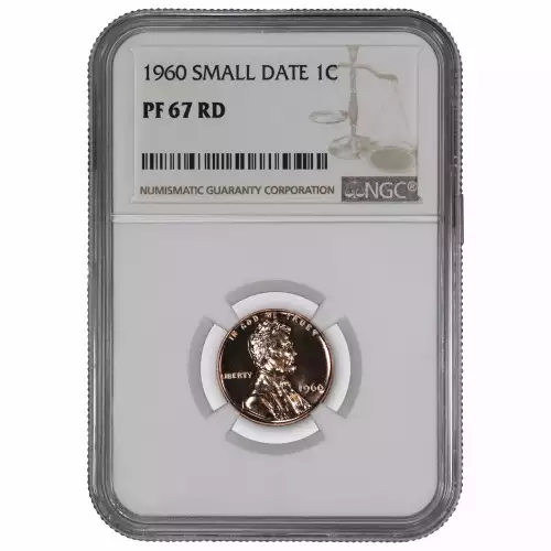 1960 SMALL DATE PROOF LINCOLN MEMORIAL CENT PENNY 1C NGC CERTIFIED PF 67 RD (5)