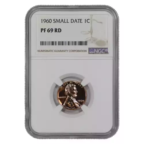 1960 SMALL DATE PROOF LINCOLN MEMORIAL CENT PENNY 1C NGC CERTIFIED PF 69 RD