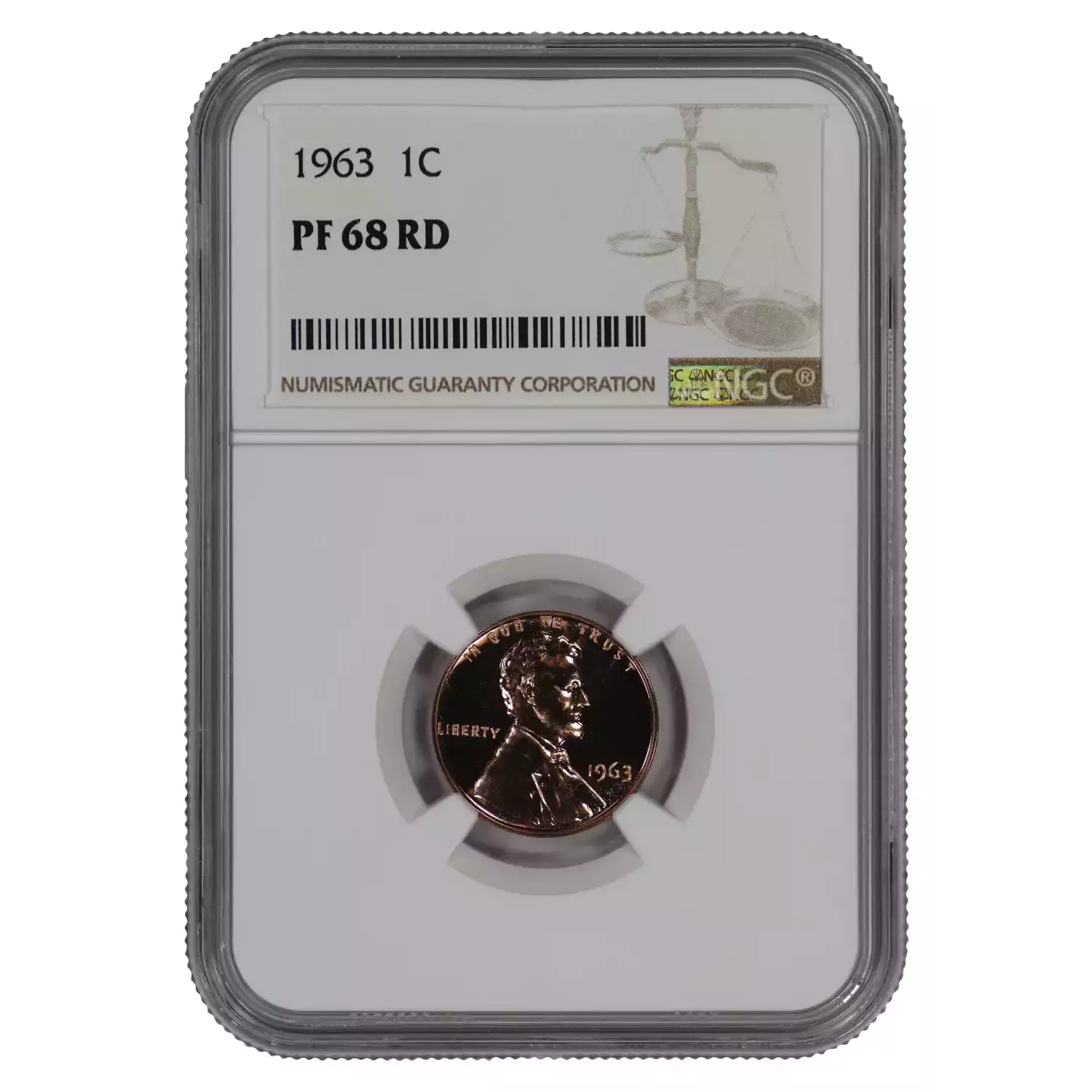 1963 PROOF LINCOLN MEMORIAL CENT PENNY 1C NGC CERTIFIED PF 68 RD