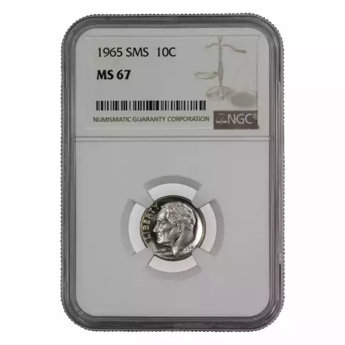 1965 SMS ROOSEVELT DIME 10C NGC CERTIFIED MS 67