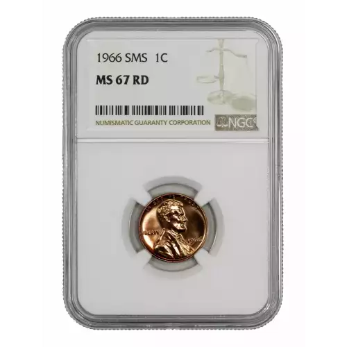 1966 SMS LINCOLN MEMORIAL CENT PENNY 1C NGC CERTIFIED MS 67 RD