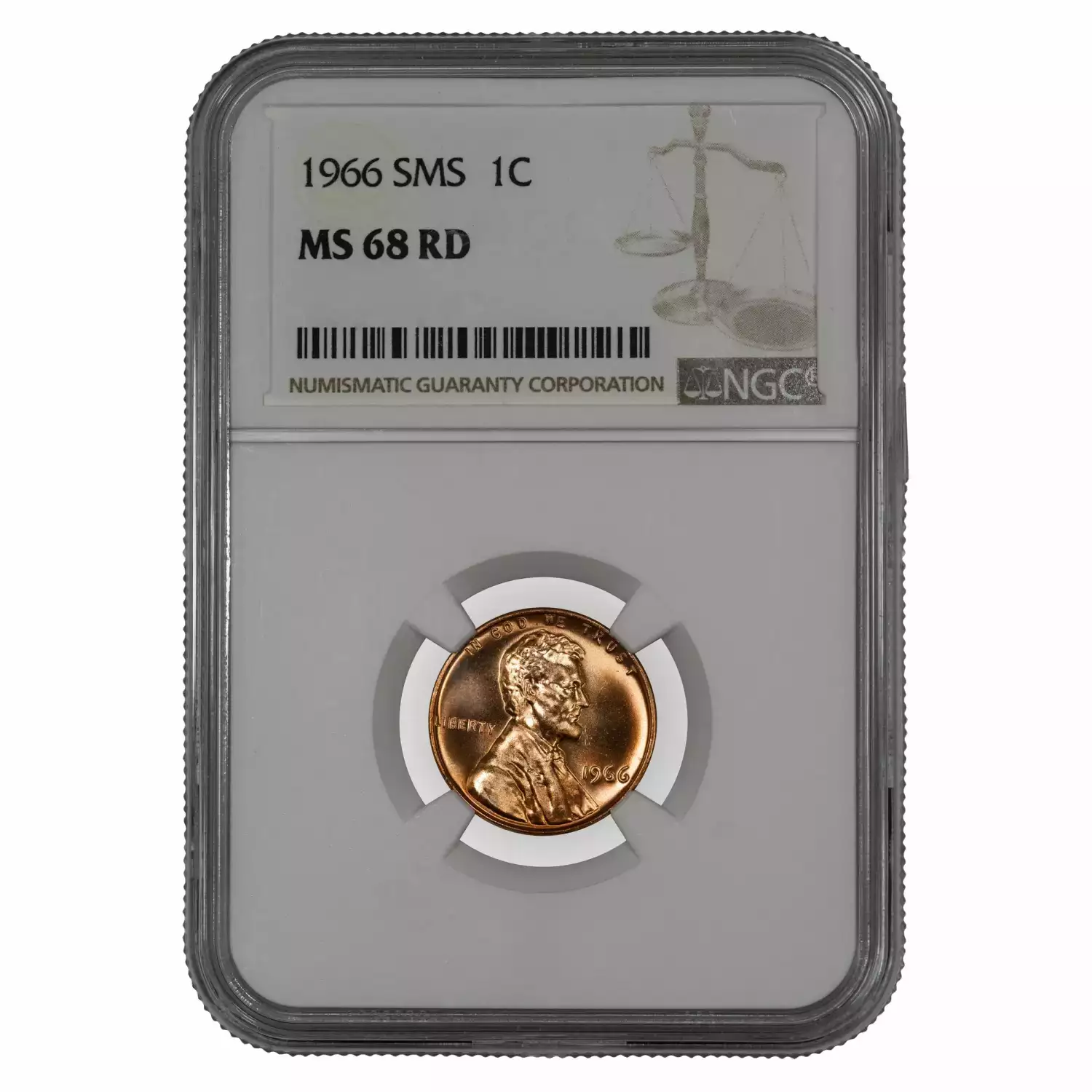 1966 SMS LINCOLN MEMORIAL CENT PENNY 1C NGC CERTIFIED MS 68 RD