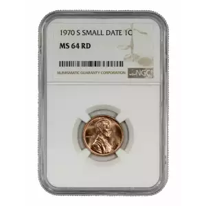 1970 S SMALL DATE LINCOLN MEMORIAL CENT PENNY 1C NGC MS 64 RED MINT STATE UNC (2)