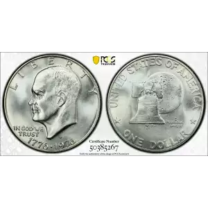 1976 S EISENHOWER IKE DOLLAR $1 SILVER PCGS CERTIFIED MS 68 MINT STATE UNC (267) (2)