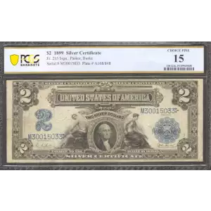 $2 1899 Blue Silver Certificates 255