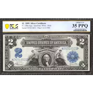 $2 1899 Blue Silver Certificates 258m