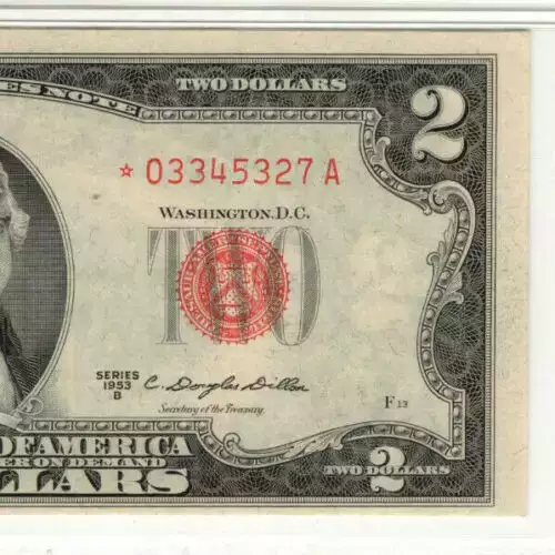 $2 1953-B red seal. Small Legal Tender Notes 1511* (3)
