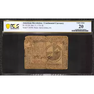 $2 February 17, 1776  CONTINENTAL CURRENCY CC-24
