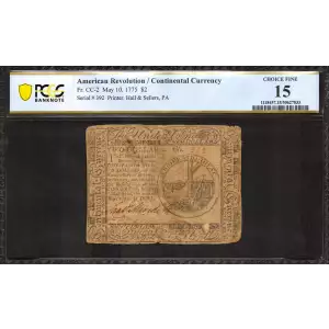 $2 May 10, 1775  CONTINENTAL CURRENCY CC-2