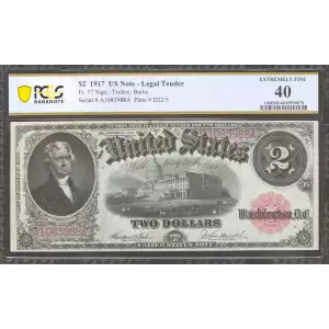 $2  Small Red, scalloped Legal Tender Issues 57