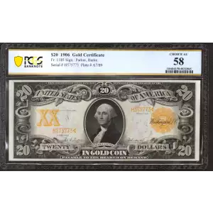 $20 1906 Gold Gold Certificates 1185