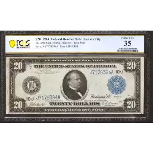 $20 1914 Red Seal Federal Reserve Notes 1002