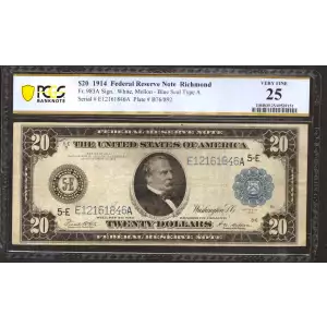 $20 1914 Red Seal Federal Reserve Notes 983A