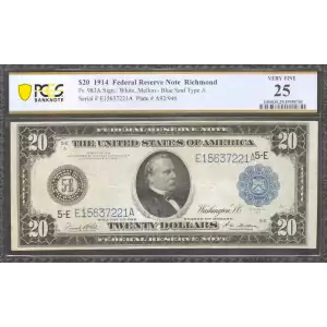 $20 1914 Red Seal Federal Reserve Notes 983A