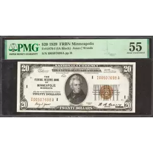 $20 1929 brown seal Small Federal Reserve Bank Notes 1870-I