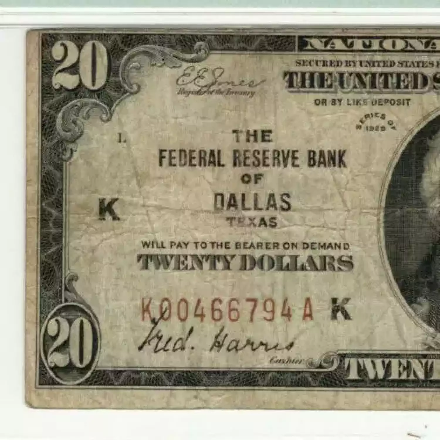 $20 1929 brown seal Small Federal Reserve Bank Notes 1870-K (3)