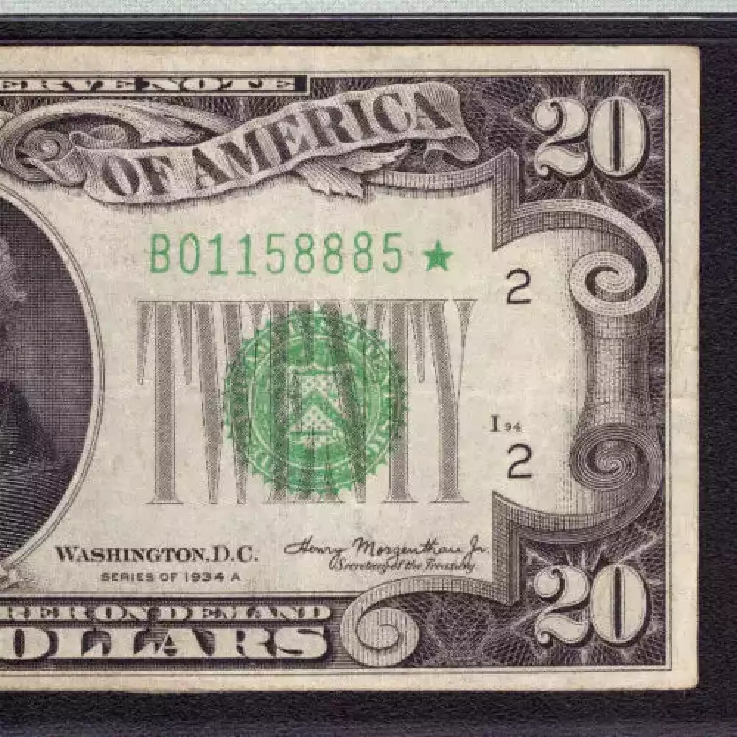 $20 1934-A. blue-Green seal. Small Size $20 Federal Reserve Notes 2055-B* (3)