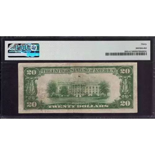 $20 1934-A. blue-Green seal. Small Size $20 Federal Reserve Notes 2055-G* (2)