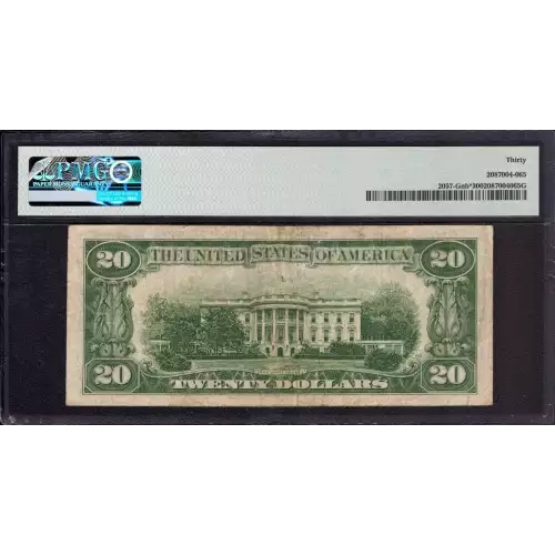 $20 1934-C. blue-Green seal. Small Size $20 Federal Reserve Notes 2057-G* (2)