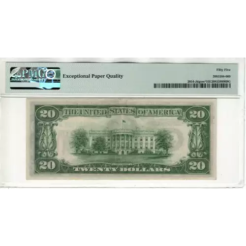 $20 1934 light Green seal. Small Size $20 Federal Reserve Notes 2054-J* (2)