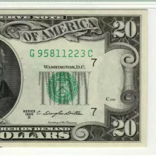$20 1950-D. blue-Green seal. Small Size $20 Federal Reserve Notes 2063-G (3)
