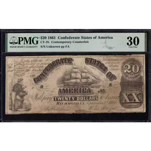 $20   Issues of the Confederate States of America CS-18
