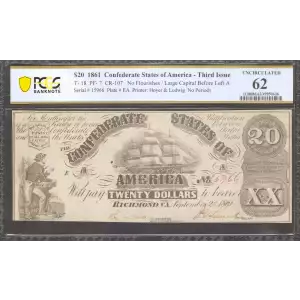 $20   Issues of the Confederate States of America CS-18