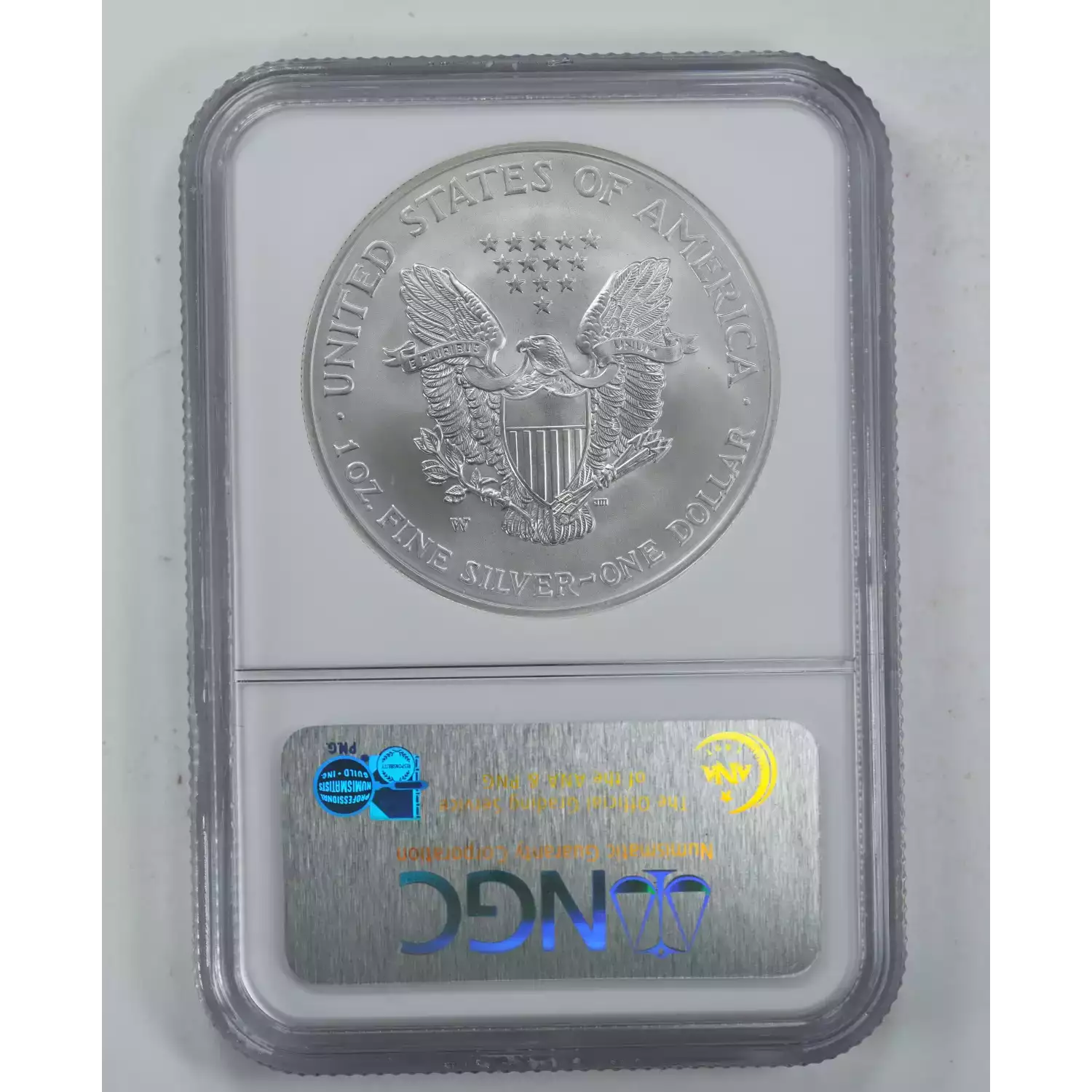 2008 W BURNISHED SILVER EAGLE REVERSE OF 2007 