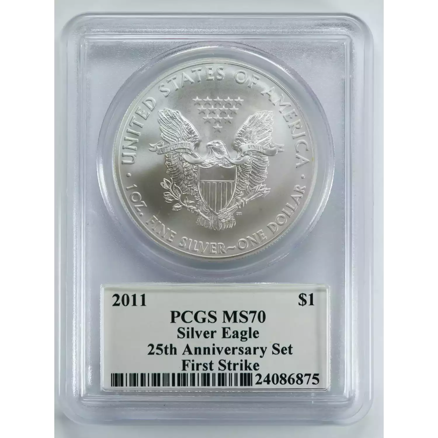 2011 $1 Silver Eagle 25th Anniversary Set First Strike