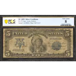 $5 1899 Blue Silver Certificates 271