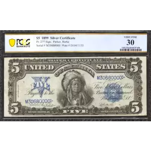 $5 1899 Blue Silver Certificates 277