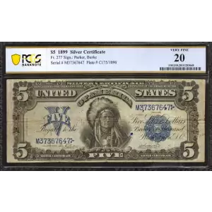 $5 1899 Blue Silver Certificates 277