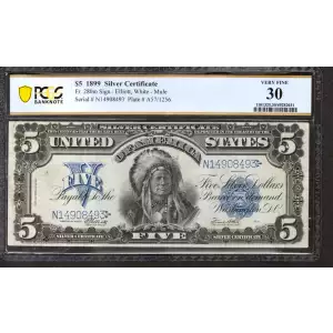 $5 1899 Blue Silver Certificates 280m