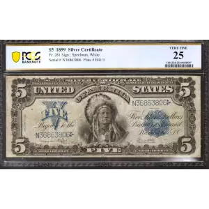 $5 1899 Blue Silver Certificates 281